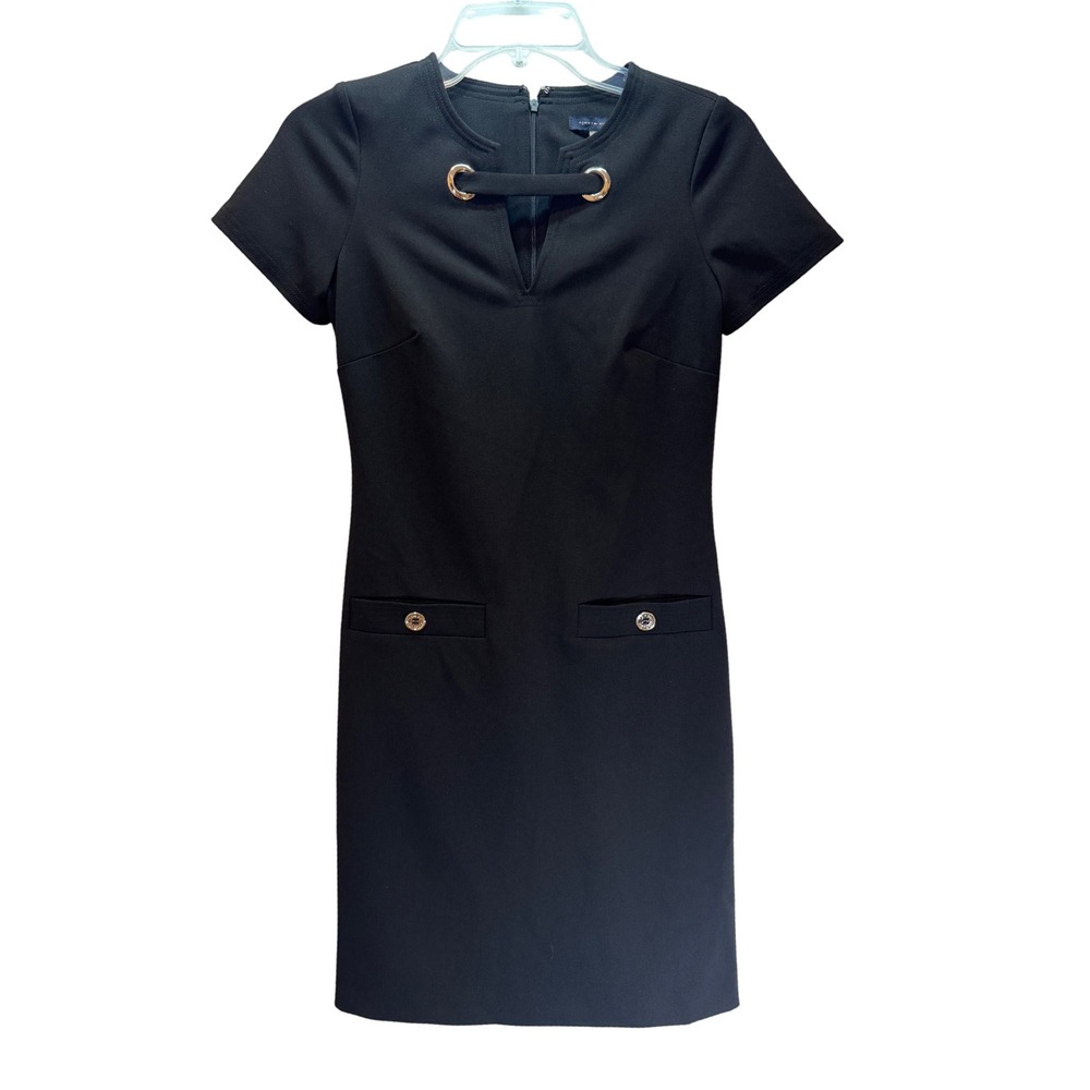 Tommy Hilfiger Black Dress Size 0P Career Office Petite Cocktail Party Feminine‎